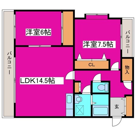 雁来2号通 徒歩6分 3階の物件間取画像